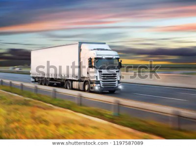 truck container on highway cargo 600w 1197587089